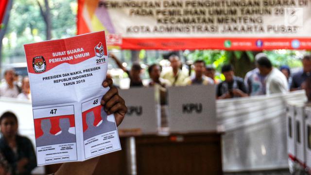 Ilustrasi surat suara Pemilu 2019 dalam konteks pembahasan putusan MK. BRAIN menilai putusan ini bisa timbulkan perpecahan nasional.
