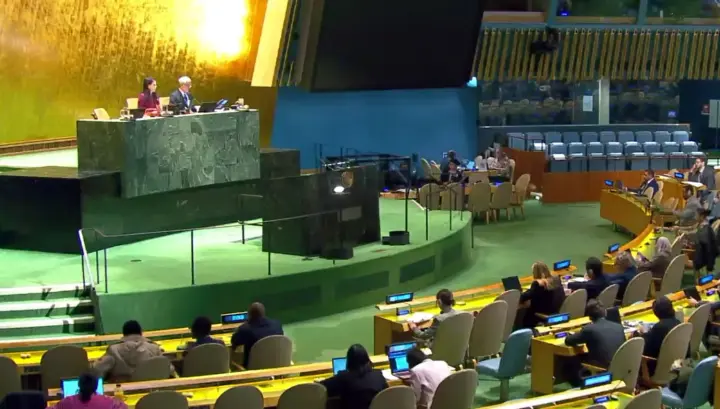 Voting PBB Chernobyl 2025 mengesahkan resolusi terkait dampak bencana nuklir Chernobyl.